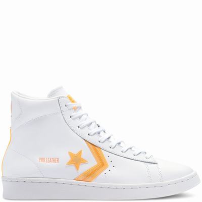 Férfi Converse Hi-Vis Pro Leather Magasszárú Cipő CO5197362 Fehér/Narancssárga